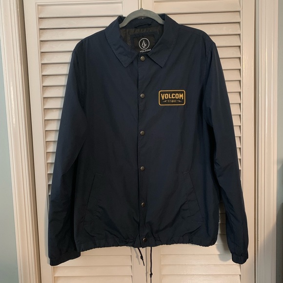 Volcom button up coaches style jacket - navy - Picture 1 of 4